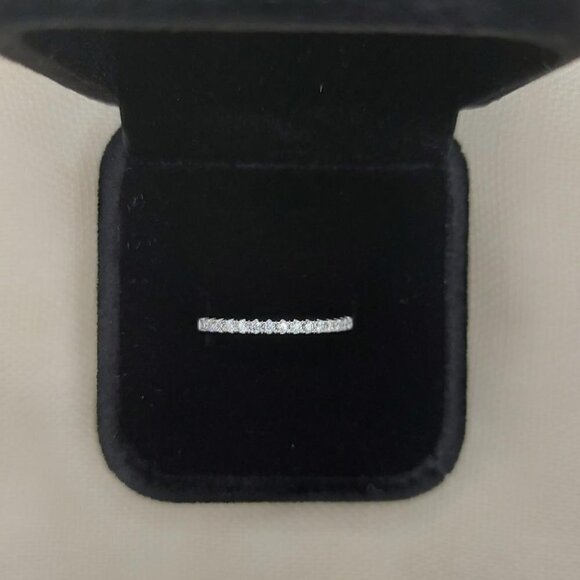 Genuine Moissanite 925 Sterling Silver Wedding Engagment Band Ring - Picture 7 of 11